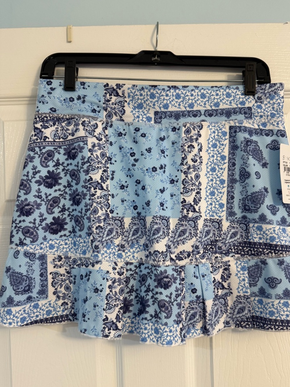 Women’s Sofibella Blue Patchwork Paisley Skort